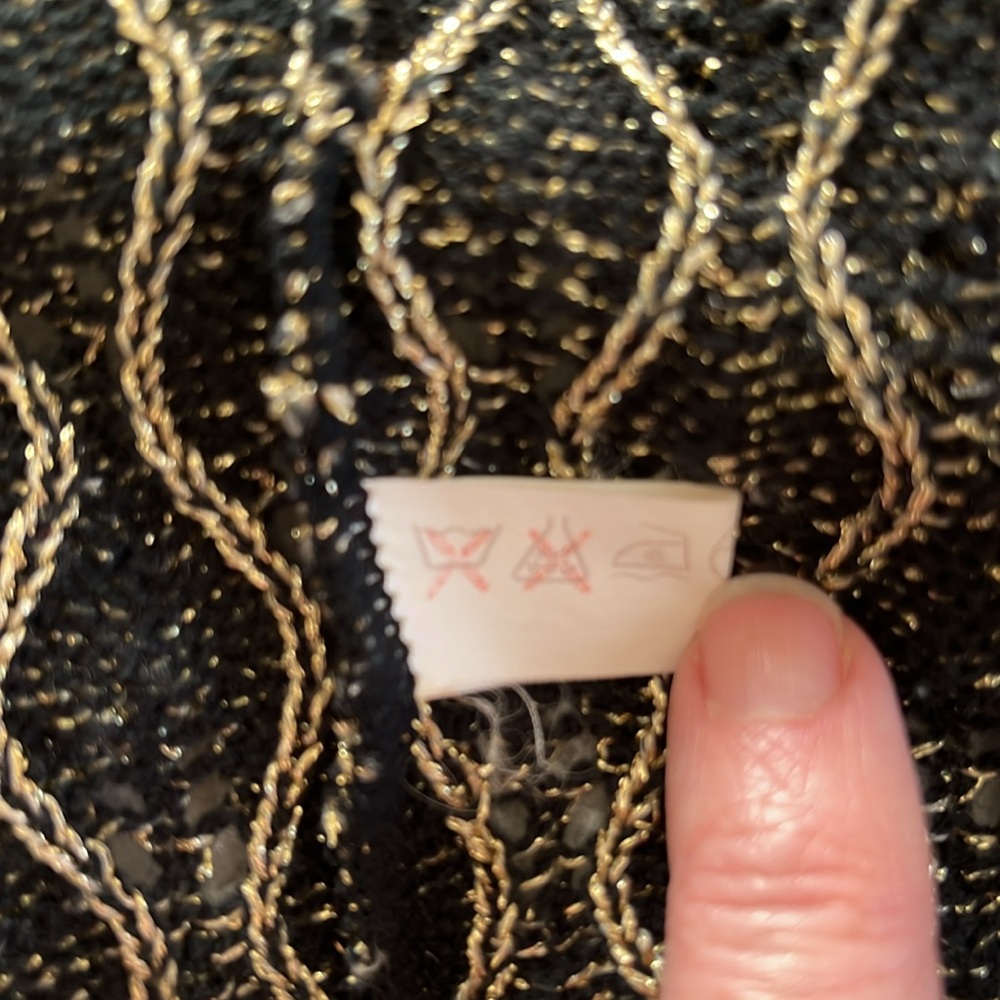 Vintage Metallic Gold Open Front Cardigan - Picture 5 of 8